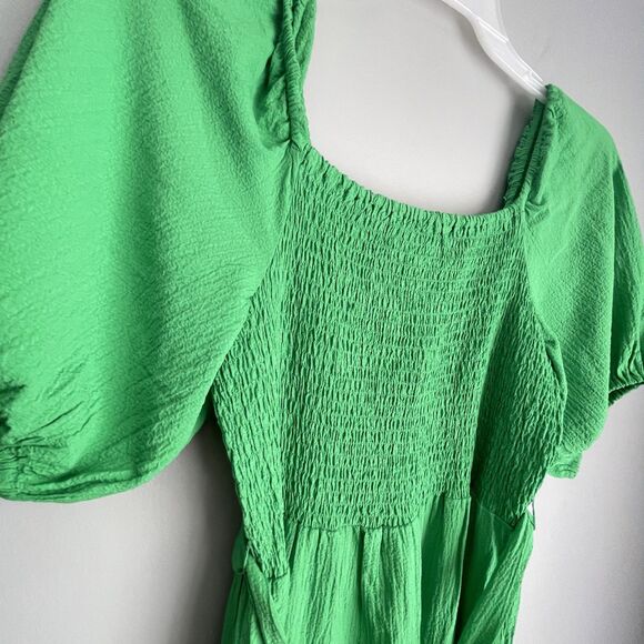 DKNY Dress NO SIZE TAG S Tiered Belt Peasant Coastal Cowgirl Rodeo Puff Milkmaid - Picture 6 of 15